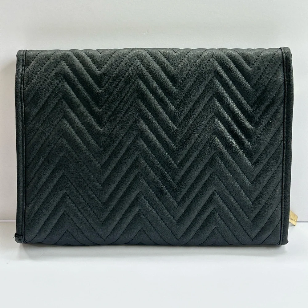 Tartan + Twine Black Quilted Cosmetic Bag
